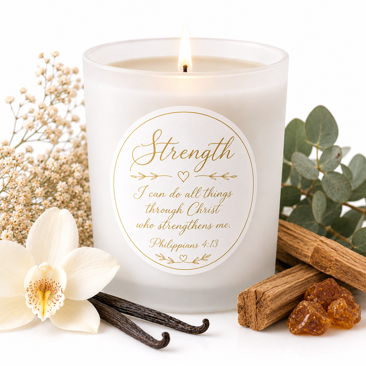 Strength ~ Philippians 4:13 Sandalwood, Vanilla, & Amber