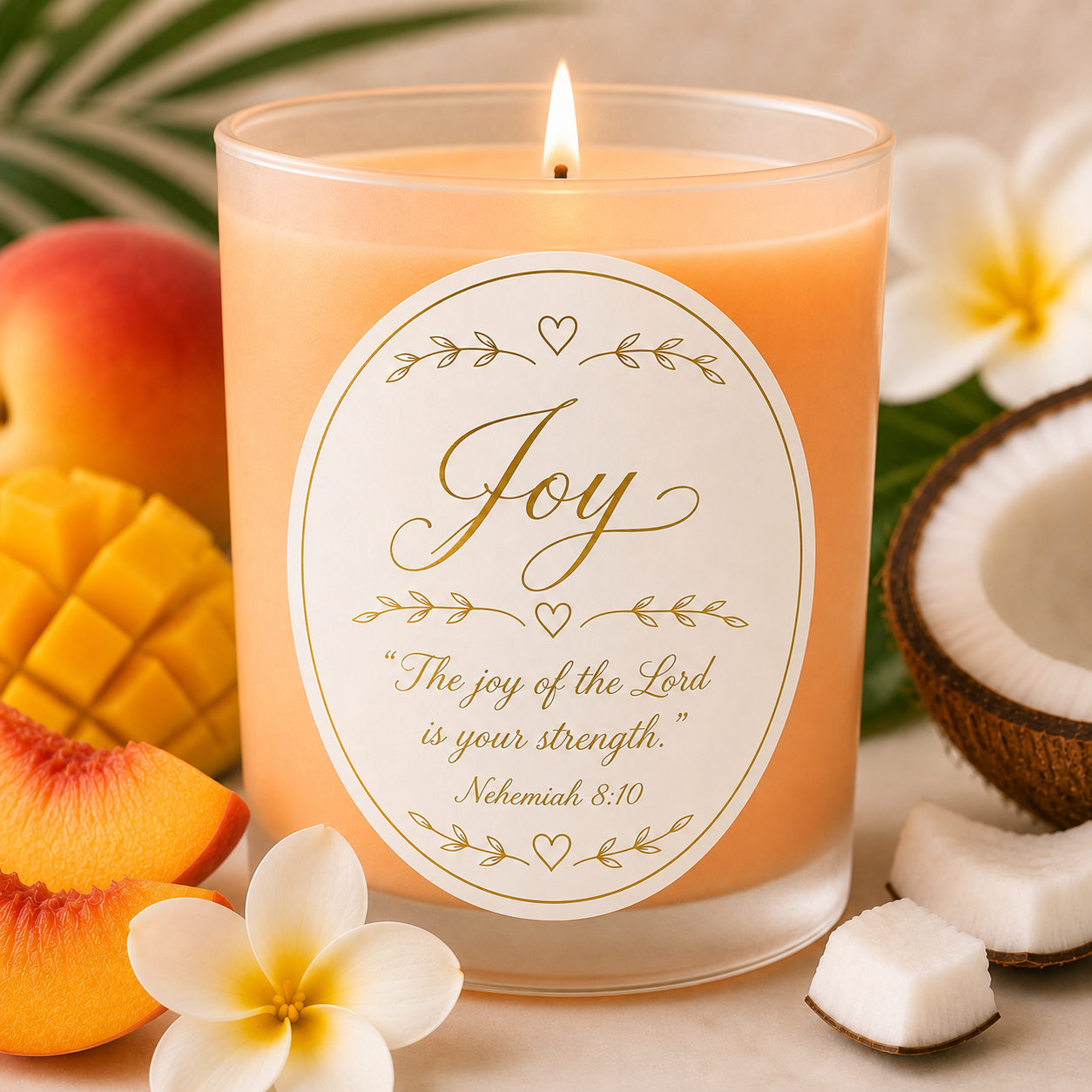 Joy ~ Nehemiah 8:10 Peach, Mango, Coconut