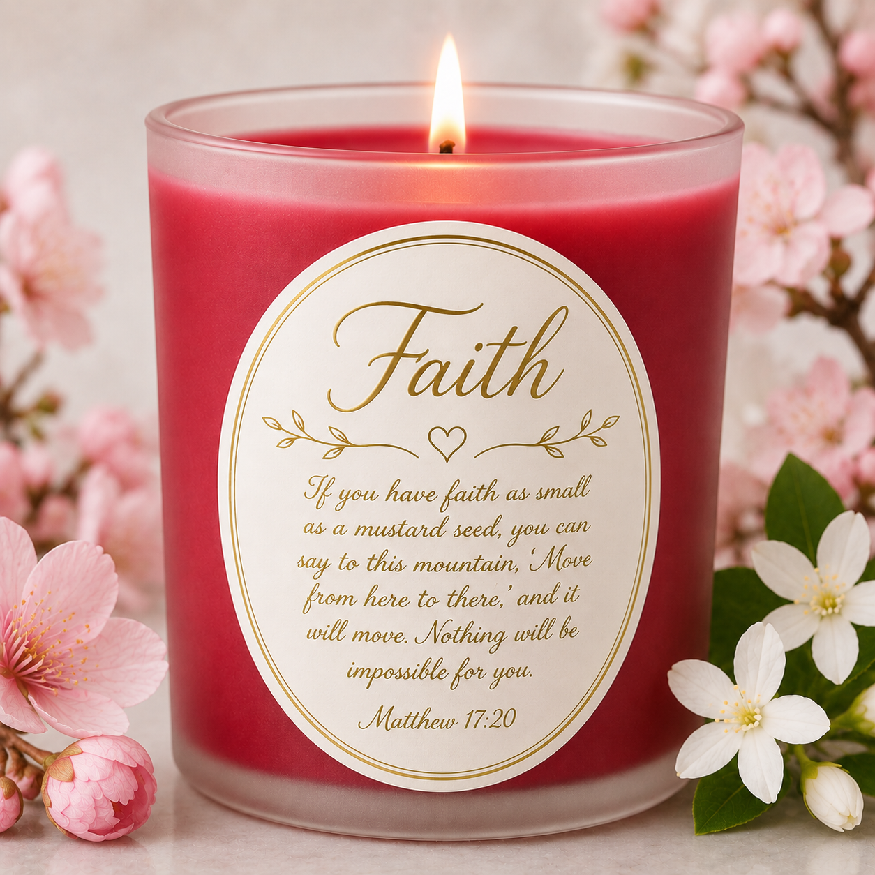 Faith ~ Matthew 17:20 Cherry Blossom, Jasmine, & White Tea